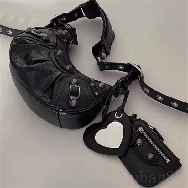 

luxury bag designer city woman bag motorcycle summer leather pochette adjustable elastic strap simple trendy half moon bag protable le cagol
