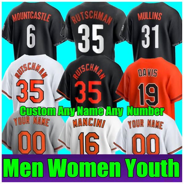 

2023 city connect adley rutschman orioles baseball jersey ryan mountcastle cedric mullins anthony santander baltimores cal ripken austin hay, Blue;black