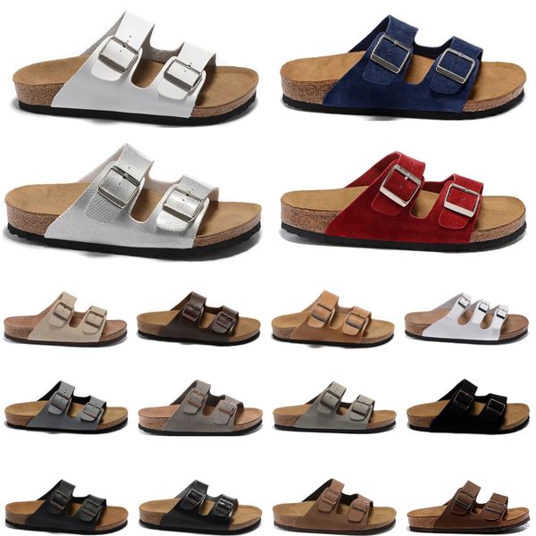 

slippers boston clogs sandals designer slides arizona sandal clog men women shoes sliders suede snake leather buckle outdoor shoes platform, Black