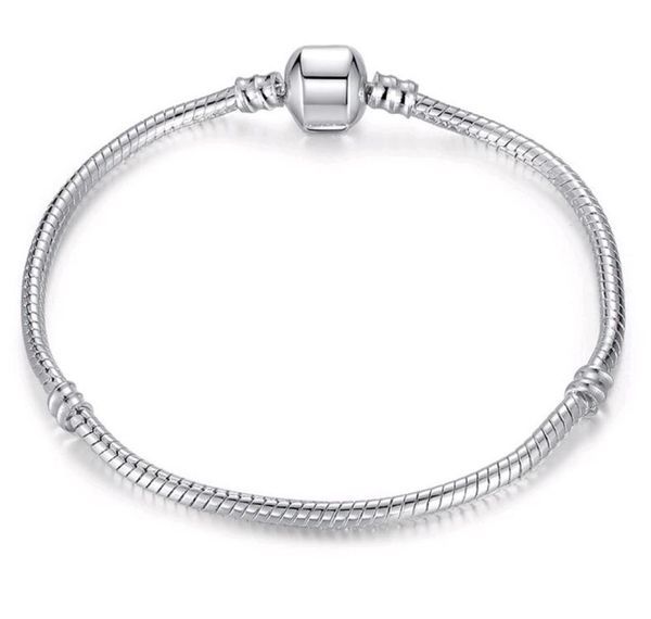 

6-9 inches silver plated chain 3mm fit european charm beads bangle bracelets fashion diy jewelry5786713, Black
