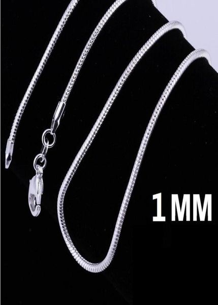 

big promotions 100 pcs 925 sterling silver smooth chain necklace lobster clasps chain jewelry size 1mm 16inch --- 24inch9406535