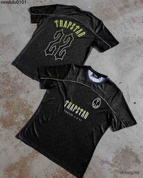 

men trapstar tee football jersey summer loose casual short sleeve underlay men wonmen t-shirt, White;black