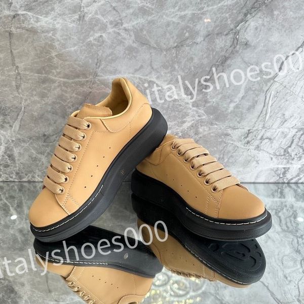 

2023 genuine leather casual shoes platform sneakers brand design women autumn fashion sports ladies vulcanized men, Black