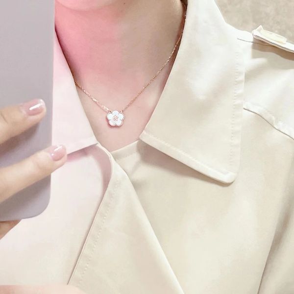 

luxury brand designer necklace for women fashionable new four-leaf clover necklace high-quality titanium steel 18k gold pendant necklace jew, Silver