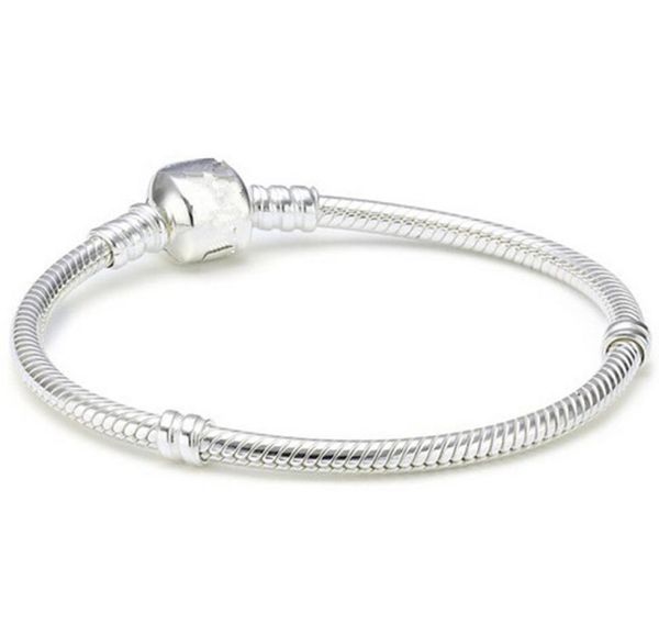 

925 sterling silver plated 3mm chain european beads fits bracelet bangle necklace chain with logo 16cm-45cm6372523