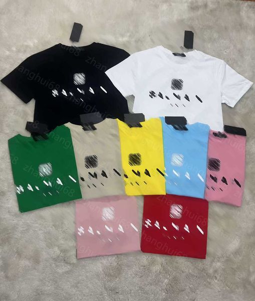 

23ss womens t-shirt womens designer clothing tee round neck pure cotton solid color letter logo print short sleeve t-shirt 9 colors availabl, White