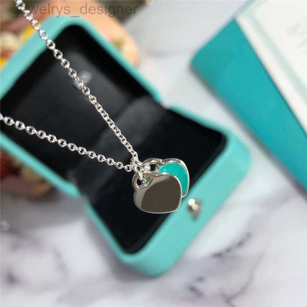 

heart pendants designer lover necklaces 3 colors woman luxury jewelry 925 silver t chains womens neckwear party wedding blue necklaces