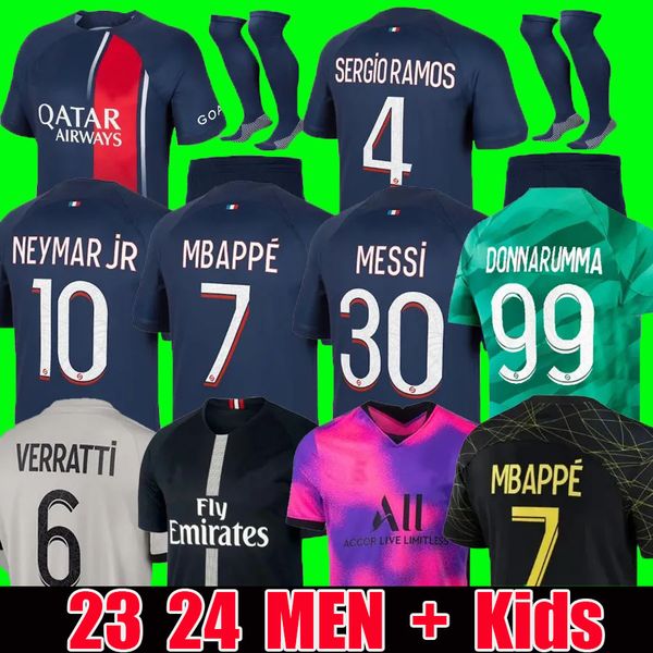 

mbappe hakimi player #30 soccer jersey sergio ramos 23 24 maillots de football 2022 2023 marquinhos verratti psgs hakimi men kids kit shirt, Black;yellow