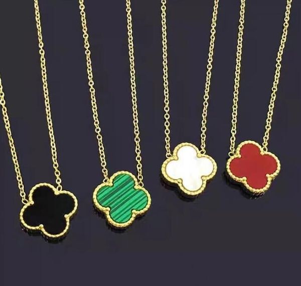 

classic fashion pendant necklaces women 18k gold plated 4/four leaf clover locket necklace choker chains designer jewelry girls gift, Silver