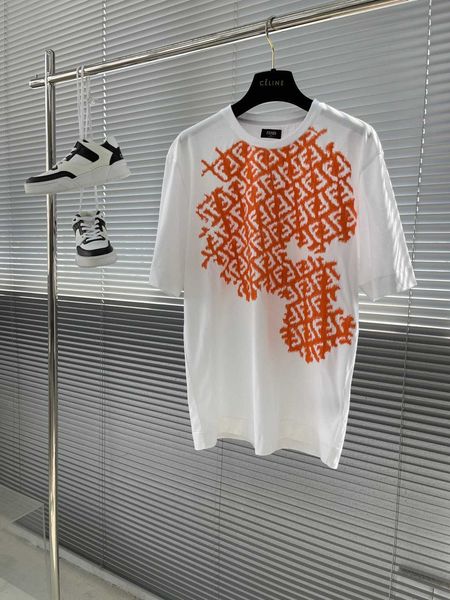 

fend1/fend1 23 summer new korean edition collar embroidery short sleeve t-shirt simple and elegant style, White;black