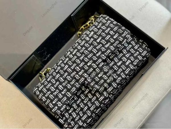 

autumn tweed fashion classic double flap bags matelasse chain cross body shoulder famous classic quilted purse handbag