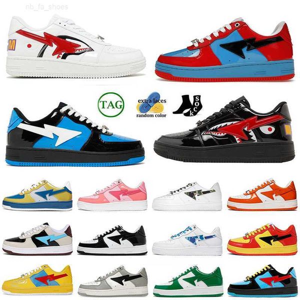 

2023 sta sk8 designer casual shoes luxury sneakers stas sk8 womens mens patent leather black abc camos blue color camo combo pink grey black