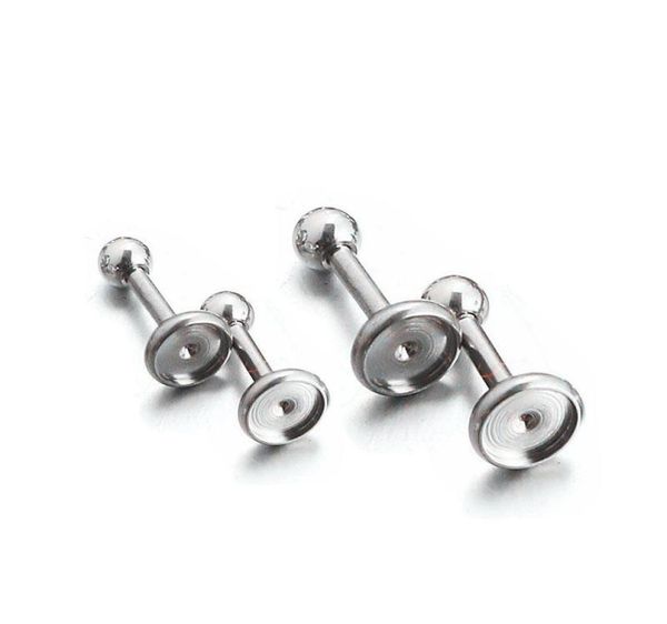 

fashion stainless steel ear tragus cartilage piercing lobe earrings for pearl crystal barbell piercing setting ear stud internally3787833, Slivery;crystal