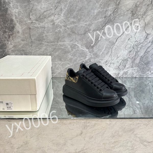 

luxury casual shoes small white shoes lovers' letters flat bottom lace up board shoe men's and women's sports low shoes, Black