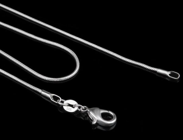

925 sterling silver plated chain necklaces for woman smooth chain jewelry size 1mm 16 18 20 22 24 26 28 30 32 34 36 38 inch4904765