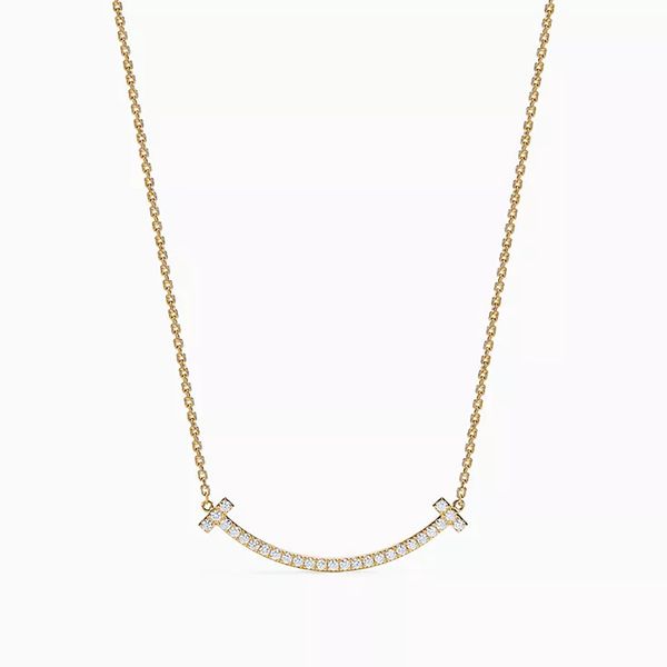 

designer gold heart love necklace silver gold necklace smile new fashion gold 925 sterling silver chain diamond women necklaces titanium ste