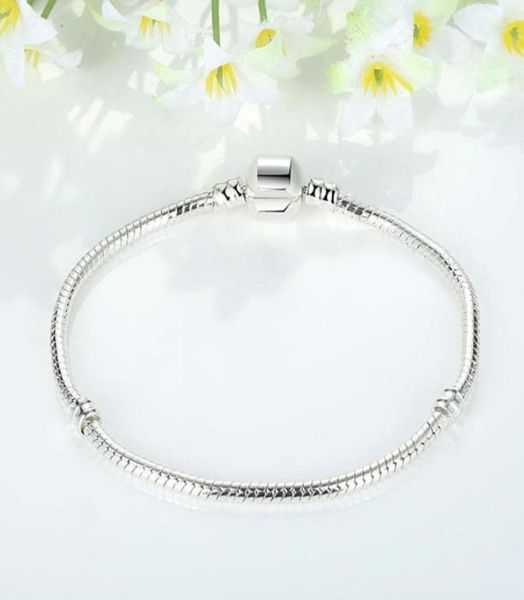 

size 17-21cm 925 silver plated bracelet chain with barrel clasp diy beads fit logo bracelet jewelry 129 t27626615, Golden;silver