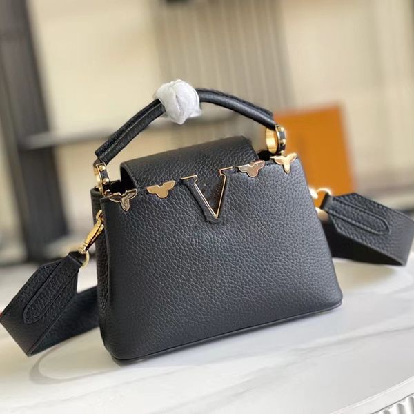 

10a new r luxury ladies bag crossbody handbag shell leather shoulder classic fashion commuting togo leather inlaid with a flower crown m5466