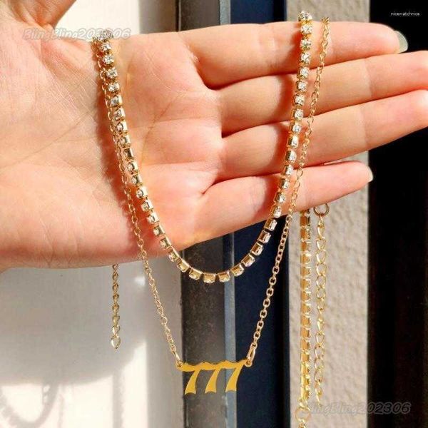 

pendant necklaces angel number necklace 111 222 333 444 555 777 666 888 999 cubic zirconia choker layered, Silver