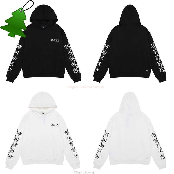 

designer clothing mens sweatshirts amires am hoodies small fashion amies arm skull cross printing highquality cotton terry hoodie sweater fo, Black