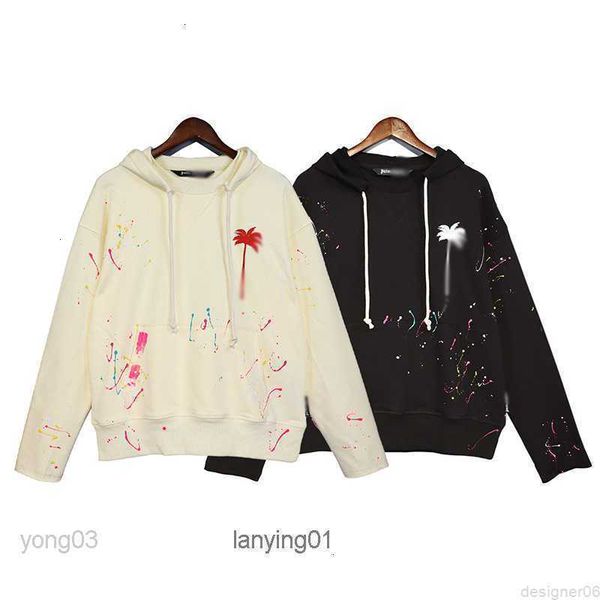 

hoodie for men plam fashion angle cotton designer fashionable 2022 angles 22 spring summer painted tree print casual hooded couple sw, Black