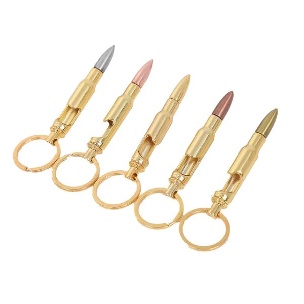 

personalized bullet metal keychains beer bottle opener keychain bar tool keyring, Silver