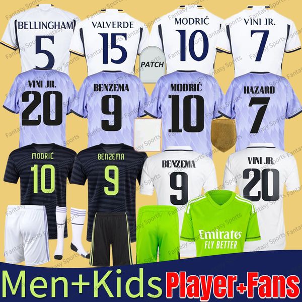 

benzema final soccer jerseys 22 23 24 football shirt real vini jr tchouameni modric valverde madrids 2023 2024 men kids kroos bellingham uni, Black;yellow