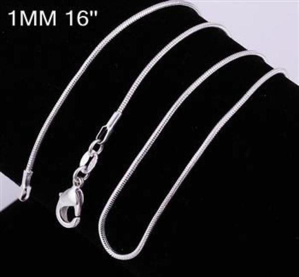 

new 1mm 16-24inches 925 sterling silver chain necklace fashion jewelry 10149537701