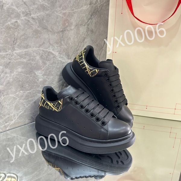 

new luxury casual shoes small white shoes lovers' letters flat bottom lace up board shoe men's and women's sports low shoes, Black