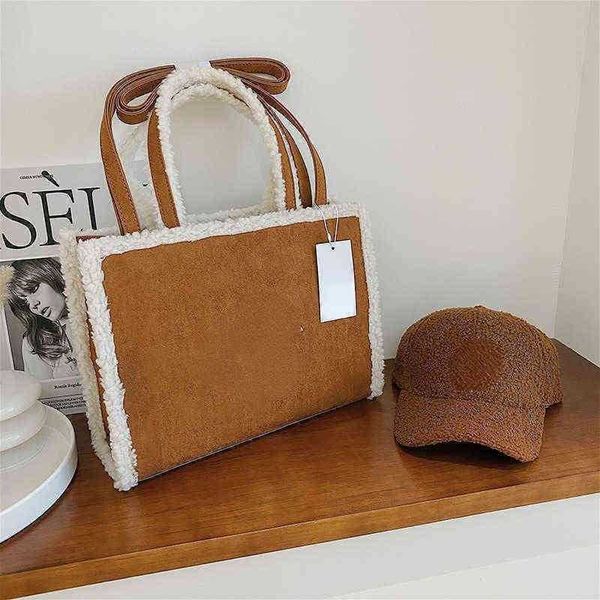 

vintage shoulder bags tebag tote bag winter designer handbags brand warm crossbody bags shopping hbag caps women luxury handbag 220122