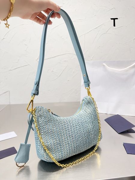 

woman straw bags nylon shoulder bags hobos handbags raffia chain purses designer crossbody baguettes lady small summer hollow beach totes ha