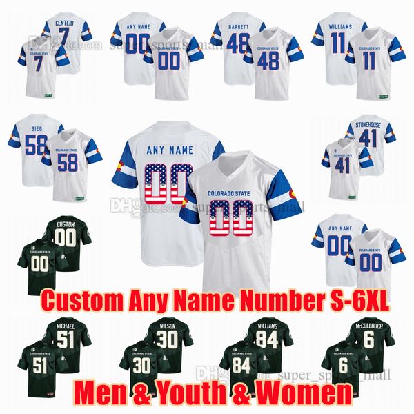 

ncaa s-6xl colorado state rams college football jerseys josh watson toby mcbride trey mcbride ty mccullouch david bailey todd centeio tywan, Black