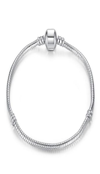 

10 pcs /lot fashion silver plated snap clasp chain charm bracelets &bangles for european beads jewelry diy pp01 christmas gift4170303, Golden;silver