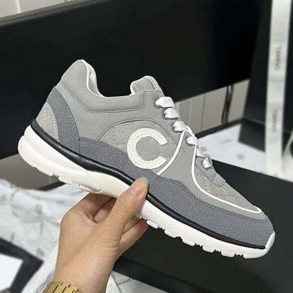 

designer sneakers calfskin shoes vintage suede leather trainers all-match stylist sneaker patchwork leisure shoe platform, Black