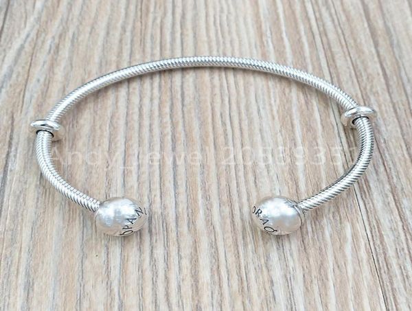 

moments chain style open bangle authentic 925 sterling silver pandona fits european pandona jewelry charms beads andy jewel 5982911794518, Black