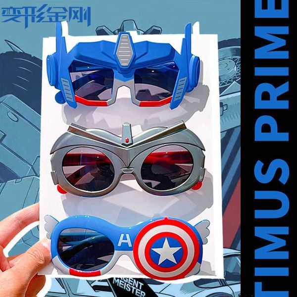 

boys' sunglasses transformers cartoonchildren's sunglassesuv resistant little boy's funny trendycool sun visors, White;black
