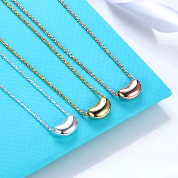 

18k gold silver luxury brand peandant necklaces bean peas cute fashion designer short chain choker necklace jewelry gift for women