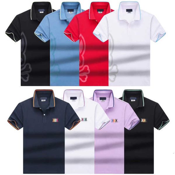 

men's psychos polo bunnys shirts colorful skull rabbit print short sleeve casual tshirts fashion couple t-shirt business design teea mh, White;black