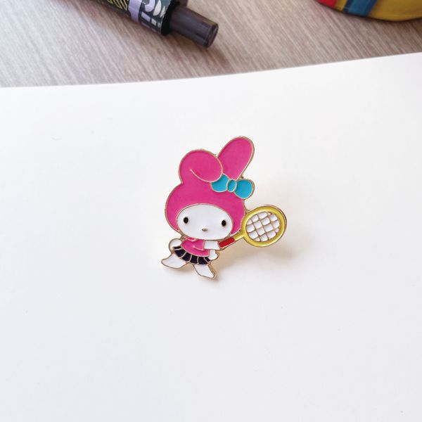 

kuromi melody play sports brooch cute anime movies games hard enamel pins collect cartoon brooch backpack hat bag collar lapel badges, Blue