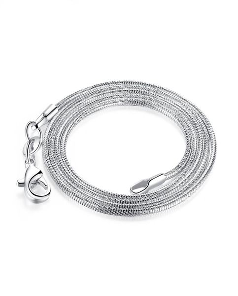 

big promotion 1mm 925 silver chain necklace with lobster clasps jewelry chains for pendant diy 16inch to 24 inch 100pcs/lot7816345