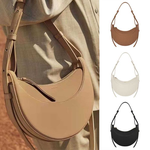 

shoulder bags polene numero dix half-moon bag full-grain textured/smooth calf leather tote designer zip closure crossbody fashion women hand
