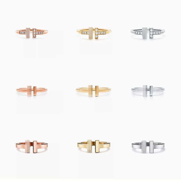 

high version popular tiffay s925 sterling silver classic double gold plated diamond set simple style star ring versatile