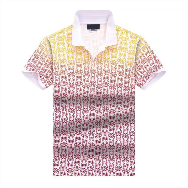

mens designer psychos polo bunnys tees casual t shirt fashion summer slim skull rabbit print short sleeve loose high street n6ia, White;black