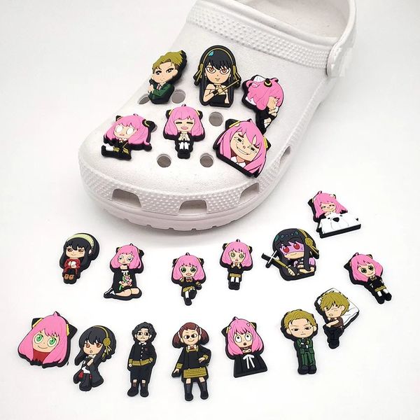 

anime charms wholesale spy family cartoon charms shoe accessories pvc decoration buckle soft rubber clog charms fast ship, Blue