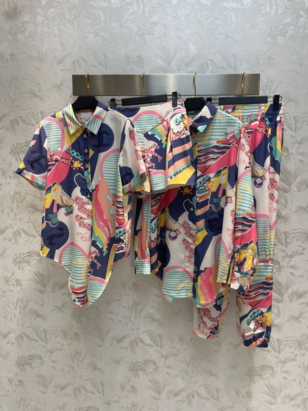 

2023 designer runway women's single breasted loose shirts printting pattern turn down collar long sleevee elegant blouse casual fashion, White