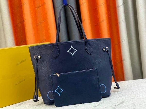 

m46516 m46514 never mm full begie designer women's tote gradient blue neutral shopping bag with removable printed zipped pouch handbags
