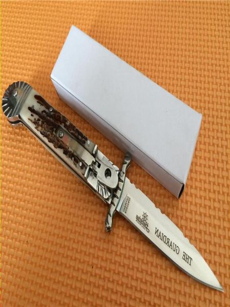 

the knife italy stag guardian guard swing hubertus folding with acrylic polish finish blade edtion knives tlpem1988488