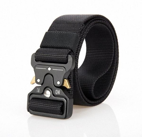

tactical belt nylon army belt outdoor metal buckle heavy duty training hunting rxps7512995, Black;gray