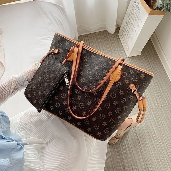 

fashion 2pcs totes woman women luxurys designers bags pu leather handbags messenger crossbody shoulder bag wallet lady clutch 5188