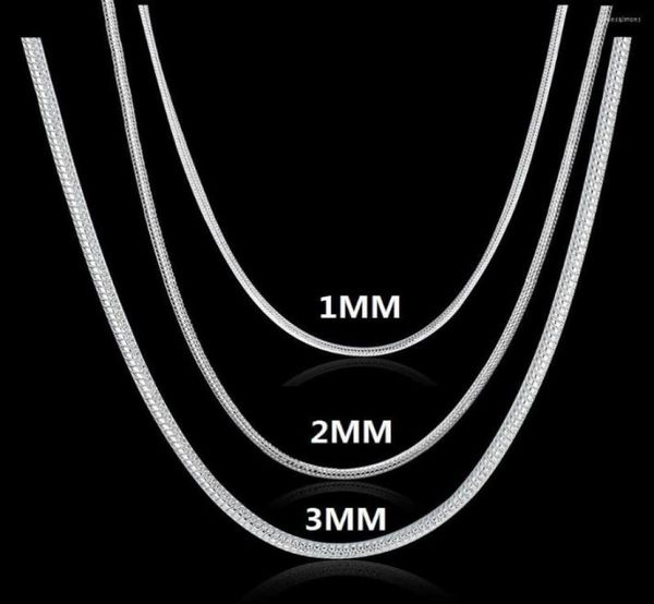 

pendant necklaces charms 1mm/2mm/3mm solid chain 925 stamped silver necklace for men women fashion party wedding jewelry gifts8921807